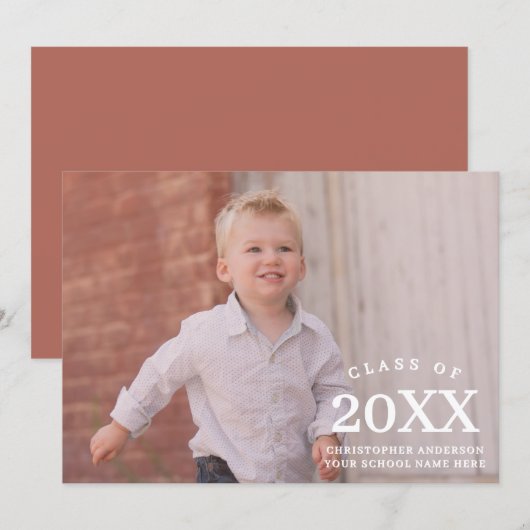 Kids Photo Class Year Graduation Ankündigung (Vorne/Hinten)
