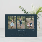 Kids Photo Collage Sibling Joint Birthday Party Einladung (Stehend Vorderseite)