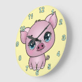 Kids Piglet Wall Clock Große Wanduhr (Winkel)