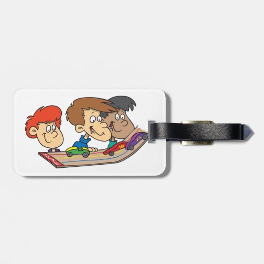 Kids Pinewood Derby Car Race Gepäckanhänger (Rückseite horizontal)