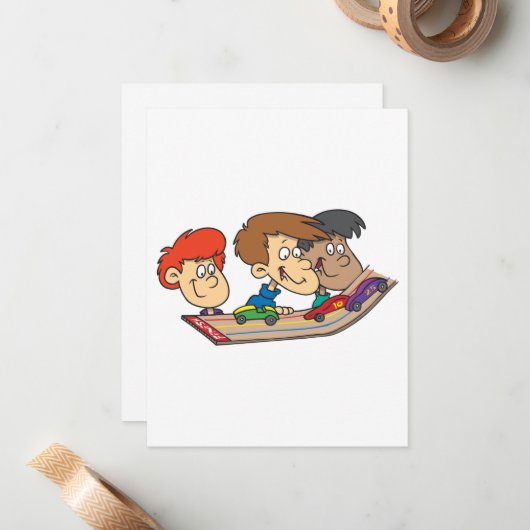 Kids Pinewood Derby Car Race Mitteilungskarte (Vorderseite/Rückseite Beispiel)