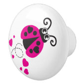 Kids pink ladybug ladybird insect Grafik Doorknopf Keramikknauf (Rechts)