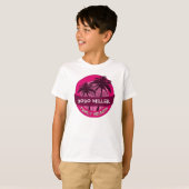 Kids pink palme individuelle Name Wiedersehen-Shir T-Shirt (Vorne ganz)