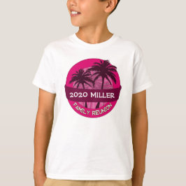 Kids pink palme individuelle Name Wiedersehen-Shir T-Shirt