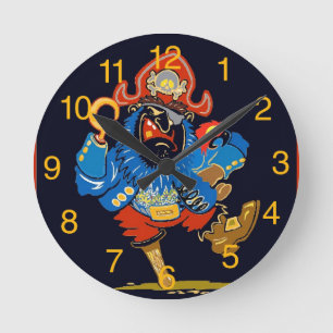Kids Pirate Clock Runde Wanduhr