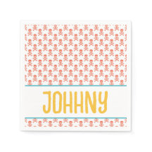 Kids Pirate Crossbones NAME Modern Orange Fun