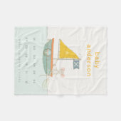 Kids Pirate Mouse Sailboat Monogram Baby Milestone Fleecedecke (Vorderseite (Horizontal))