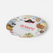 Kids Pirate Party | Ahoy Matey Pirate Birthday  Pappteller (Schrägansicht)