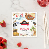 Kids Pirate Party | Ahoy Matey Pirate Birthday  Serviette (Beispiel)