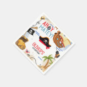 Kids Pirate Party | Ahoy Matey Pirate Birthday  Serviette (Ecke)