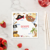 Kids Pirate Party | Ahoy Matey Pirate Birthday  Serviette (Beispiel)