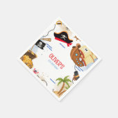 Kids Pirate Party | Ahoy Matey Pirate Birthday  Serviette (Ecke)