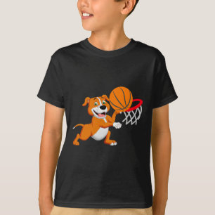 Kids Pitbull Hund spielen Bysketbyll Dog Sportspie T-Shirt