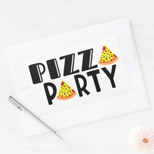 Kids Pizza Gastgeschenk Rechteckiger Aufkleber (Umschlag)