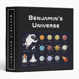 Kids Planets Astronaut Monogram buntes Universum 3,8 Cm Ordner