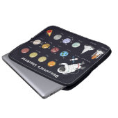 Kids Planets Astronaut Monogram buntes Universum Laptopschutzhülle (Vorne Knopf)