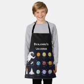 Kids Planets Astronaut Monogram buntes Universum Schürze (Getragen)