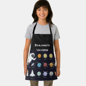 Kids Planets Astronaut Monogram buntes Universum Schürze (Insitu)