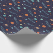 Kids Planets Solar System Galaxy Sparkling Stars Geschenkpapier (Ecke)