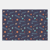 Kids Planets Solar System Galaxy Sparkling Stars Geschenkpapier Set (Vorderseite 3)