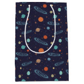 Kids Planets Solar System Galaxy Sparkling Stars Mittlere Geschenktüte (Vorderseite)