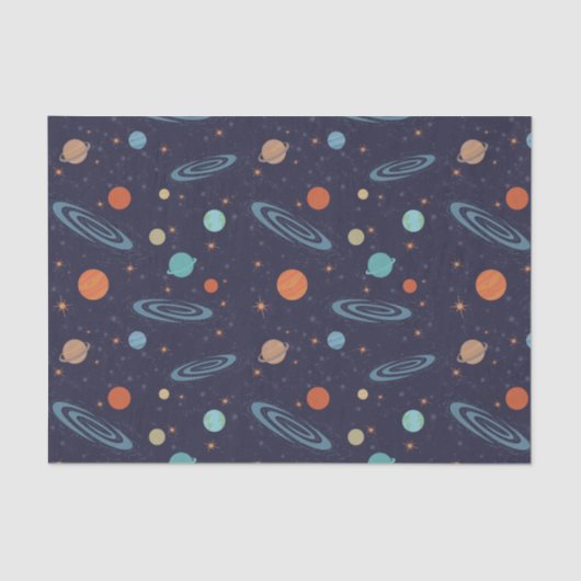 Kids Planets Solar System Galaxy Sparkling Stars Seidenpapier (Vorderseite)