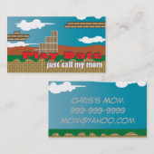 Kids Play date Visitenkarte - Kontaktkarte Telefonnummerkarte (Vorne/Hinten)