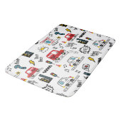 Kids Playful Transport Pattern  Badematte (Schrägansicht)