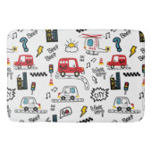 Kids Playful Transport Pattern  Badematte (Vorderseite)