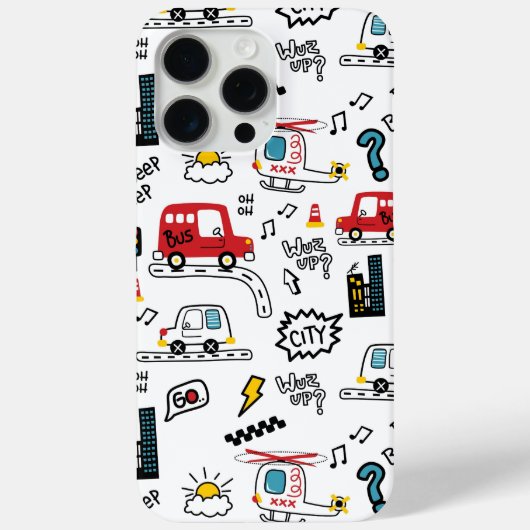 Kids Playful Transport Pattern  Case-Mate iPhone Hülle (Rückseite)