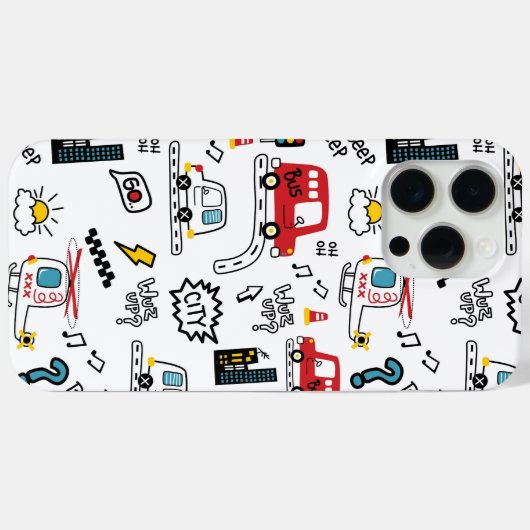 Kids Playful Transport Pattern Case-Mate iPhone Hülle (Rückseite (Horizontal))