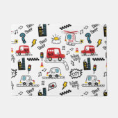 Kids Playful Transport Pattern  Fußmatte (Vorderseite)