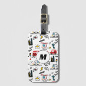Kids Playful Transport Pattern  Gepäckanhänger (Vorderseite Vertikal)