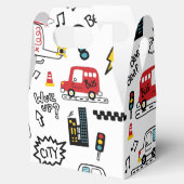 Kids Playful Transport Pattern  Geschenkschachtel (Geöffnet)