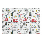 Kids Playful Transport Pattern  Kissenbezug (Rückseite)