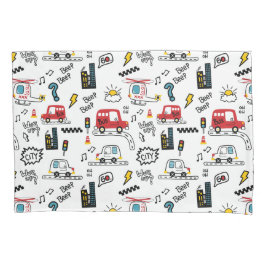 Kids Playful Transport Pattern  Kissenbezug