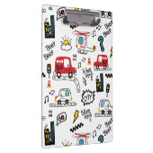 Kids Playful Transport Pattern Klemmbrett (Rechts)