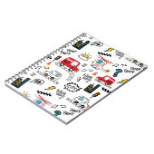 Kids Playful Transport Pattern  Notizblock (Linke Seite)