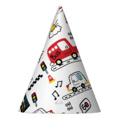 Kids Playful Transport Pattern  Partyhütchen (Links)