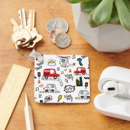 Kids Playful Transport Pattern  Schlüsselanhänger