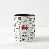 Kids Playful Transport Pattern  Tasse (Zentrum)