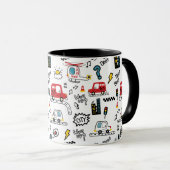 Kids Playful Transport Pattern  Tasse (VorderseiteRechts)