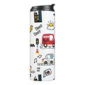 Kids Playful Transport Pattern  Thermosbecher (Nach links gedreht)