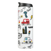 Kids Playful Transport Pattern  Thermosbecher (Nach rechts gedreht)