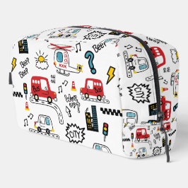 Kids Playful Transport Pattern  Waschbeutel