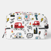 Kids Playful Transport Pattern  Waschbeutel (Rückseite)