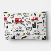 Kids Playful Transport Pattern  Zubehörtasche (Rückseite)