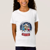 Kids Playing Soccer in Christmas Snowball T-Shirt (Vorderseite)
