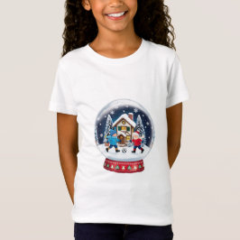 Kids Playing Soccer in Christmas Snowball T-Shirt