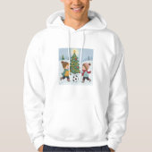 Kids Playing Soccer Under the Snow Hoodie (Vorderseite)